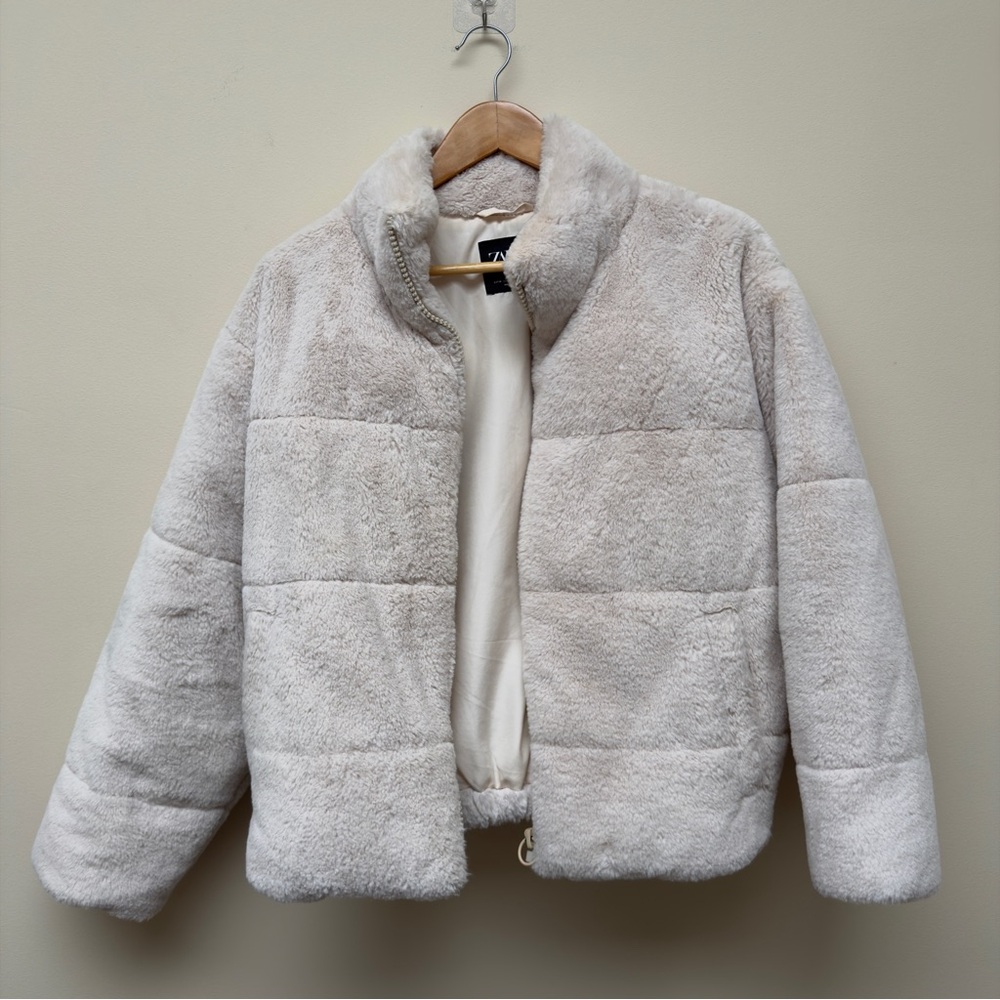 Zara Women's Faux Fur Bomber Jacket